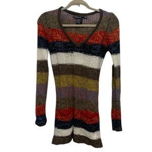 Y2K Ashley Striped Long Sleeve Sweater Dress